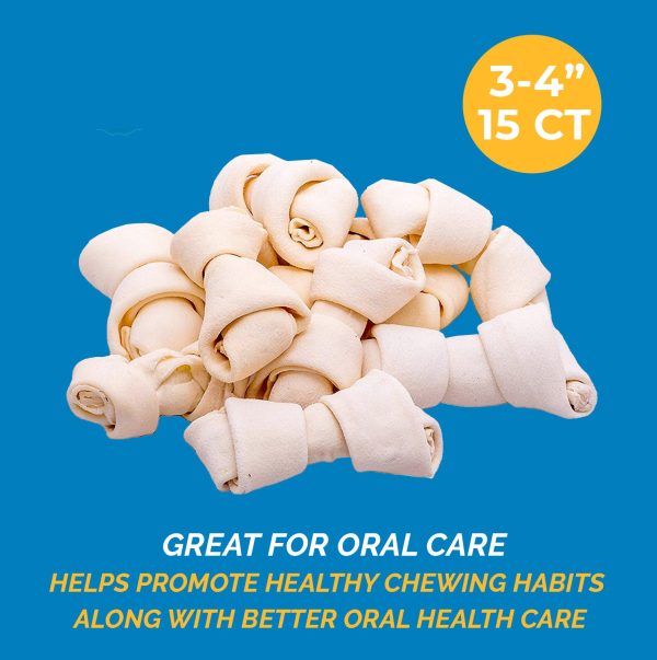 3-4" inches Rawhide Bones Chews | Premium Rawhide Dog Chews (15, 25, 50 or 100 Count) - Image 23