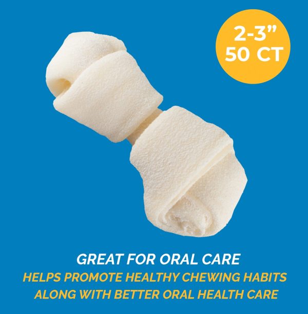 2-3" Inches Rawhide Bones Chews for Small Dogs(50 Count) 100% Natural  | Premium Raw Hides Bulk Treats - Image 2
