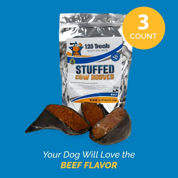 Beef Filled Cow Hooves (3 or 10 Count) 100% Natural Dog Dental Treats From 123 Treats - Image 9