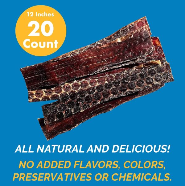 Beef Gullet Chews for Dogs (12 inches - 20 Count) All Natural Beef Treats - Image 5