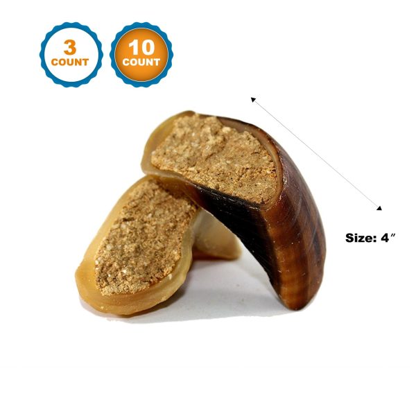 PEANUT BUTTER FILLED COW HOOVES 3 or 10 Count - 100% Natural Dog Dental Treats | Beef Hoof From 123 Treats - Image 3