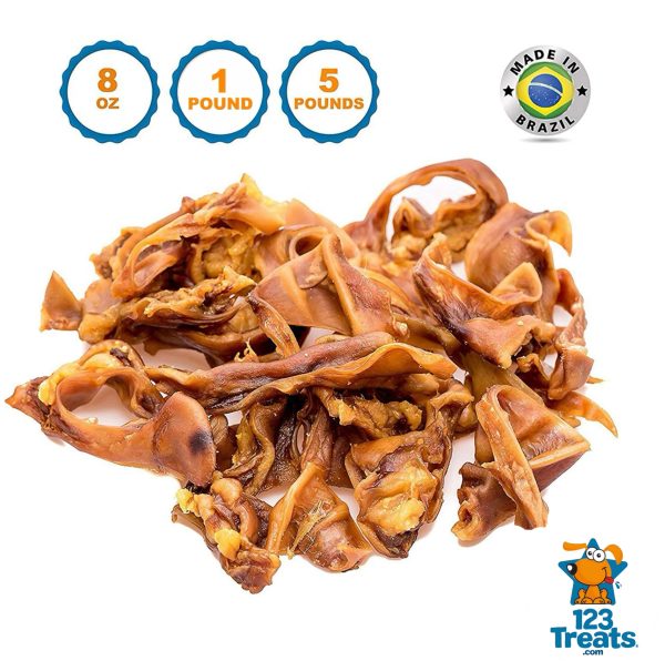 Pig Ears Strips for Dogs (8 Oz & 1, 5 pounds) 100% Natural bite size Pork Dog Chews From 123 Treats - Image 2