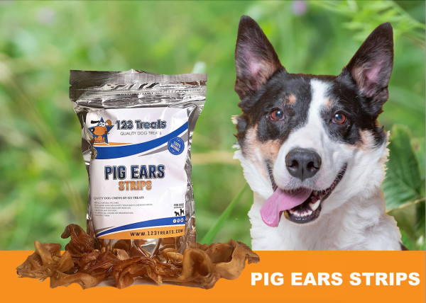 Pig Ears Strips for Dogs (8 Oz & 1, 5 pounds) 100% Natural bite size Pork Dog Chews From 123 Treats - Image 3