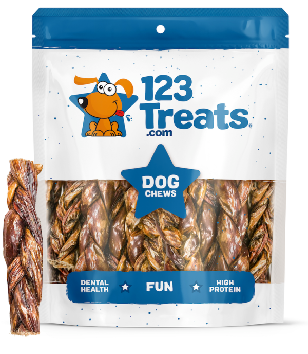Braided Gullet chew for dogs 6 or 12 inches - 10 count - Image 2
