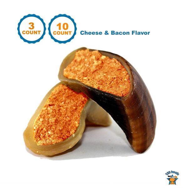 CHEESE FILLED COW HOOVES with Bacon flavor 3 or 10 Count | 100% Natural Dog Dental Treats | Beef Hoof From 123 Treats - Image 4