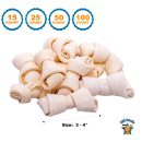 3-4" inches Rawhide Bones Chews | Premium Rawhide Dog Chews (15, 25, 50 or 100 Count)